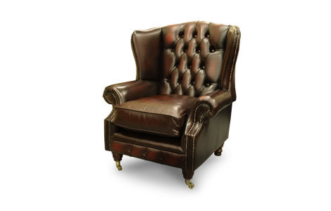 Dorchester Leather Queen Anne Chair Chesterfields Direct