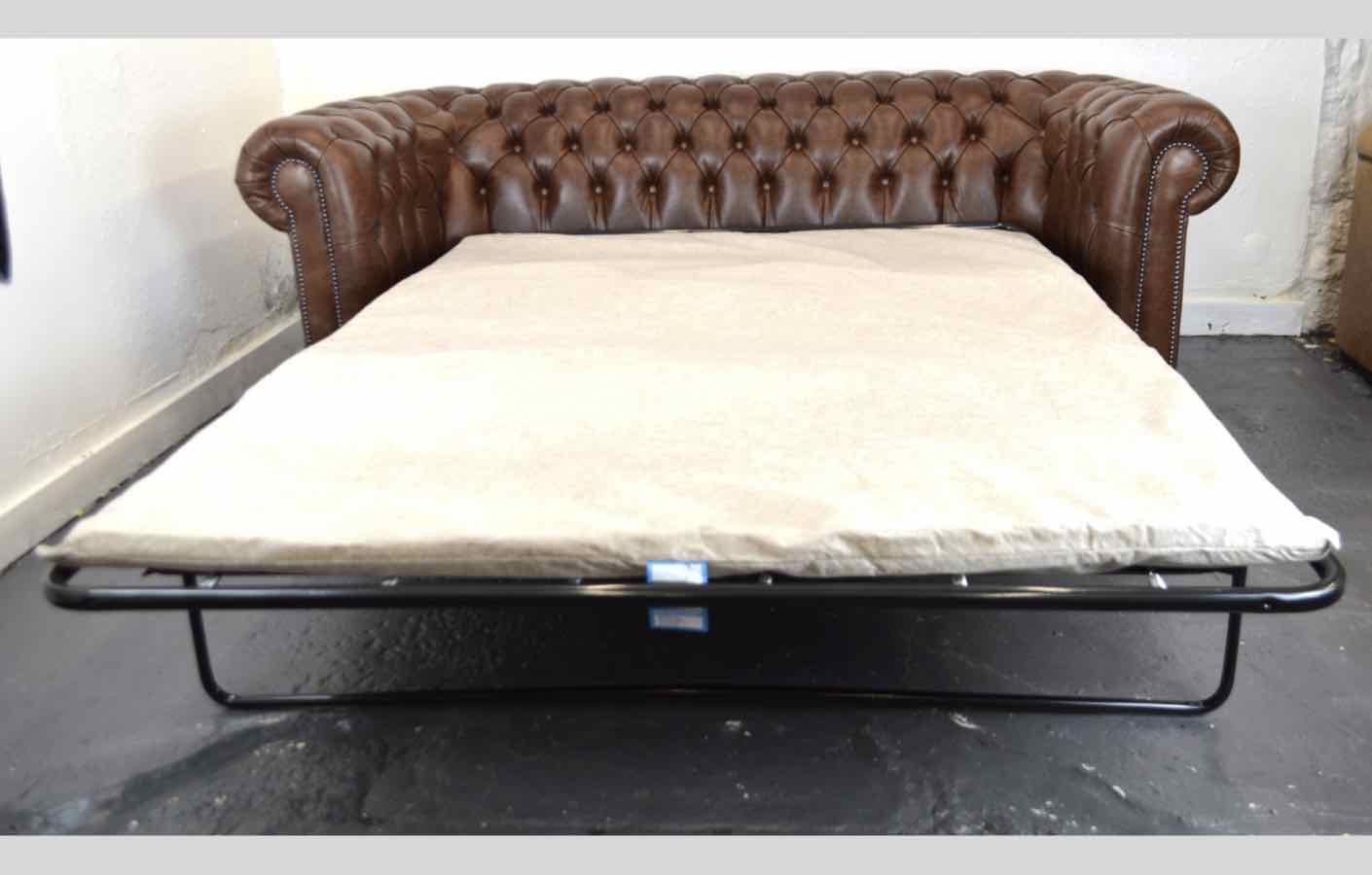 Durham 3 Seat Sofa Bed & Footstool - Brown