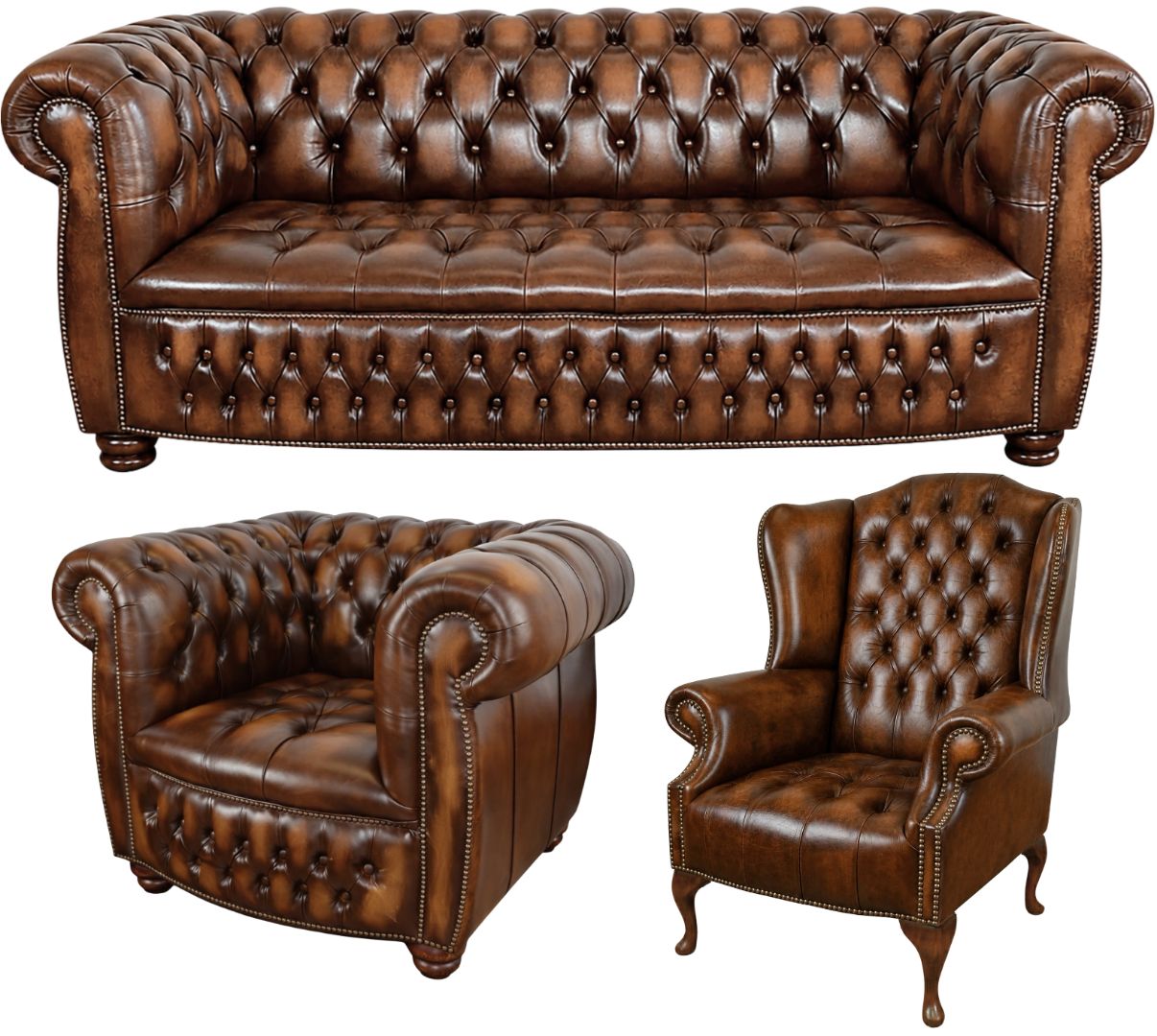 The Balmoral Chesterfield 3 Piece Suite