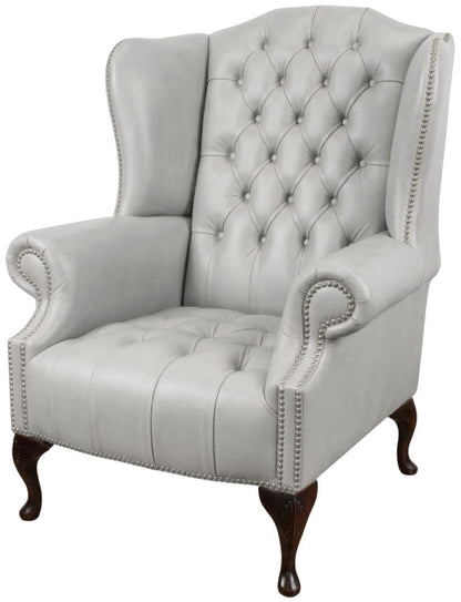 The Balmoral Chesterfield Wing Chair in Windsor Birch leather