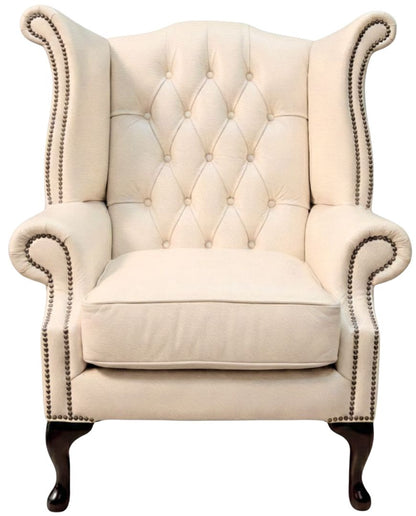 Cambridge Queen Anne chair in Windsor Cottonseed leather