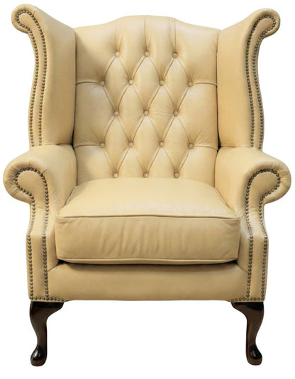 Cambridge Queen Anne chair in Windsor Fudge leather