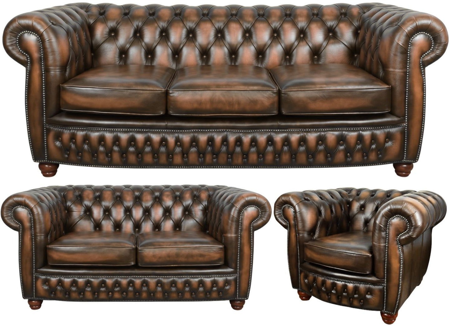 The Chamberlain Chesterfield 3 Piece Suite