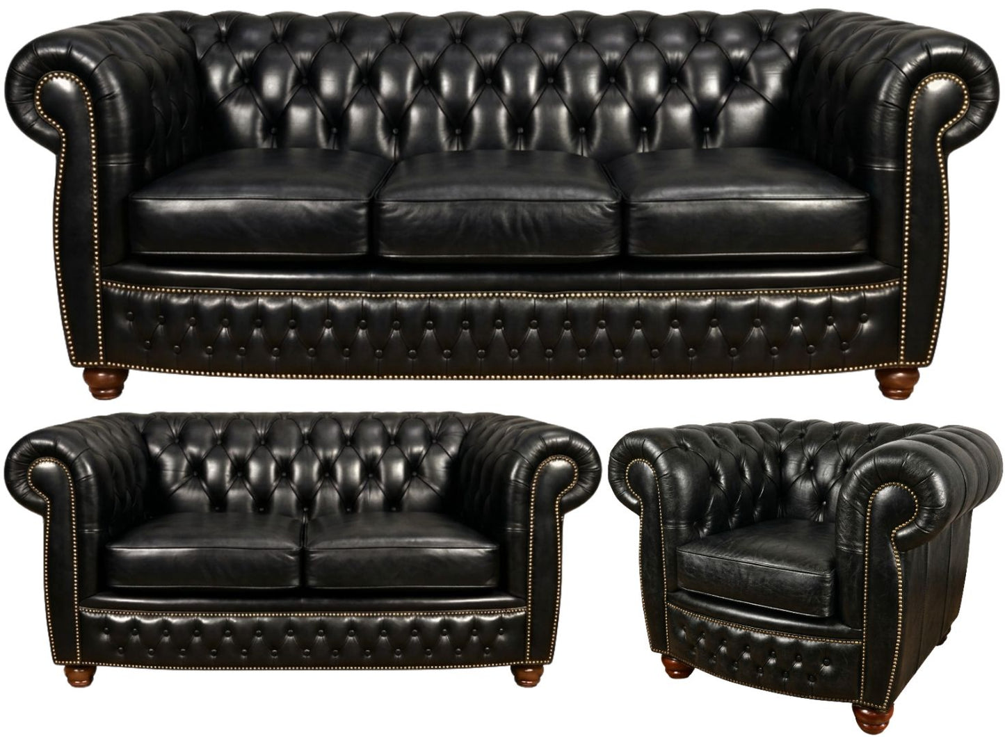 The Chamberlain Chesterfield 3 Piece Suite