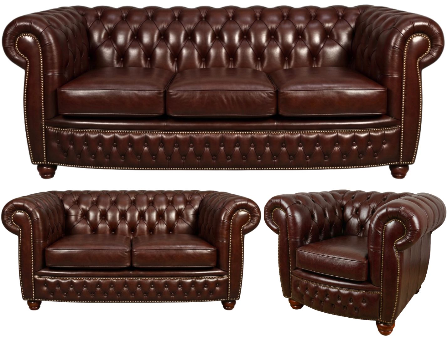 The Chamberlain Chesterfield 3 Piece Suite