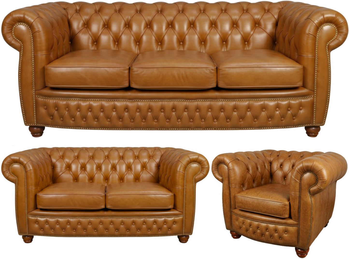 The Chamberlain Chesterfield 3 Piece Suite