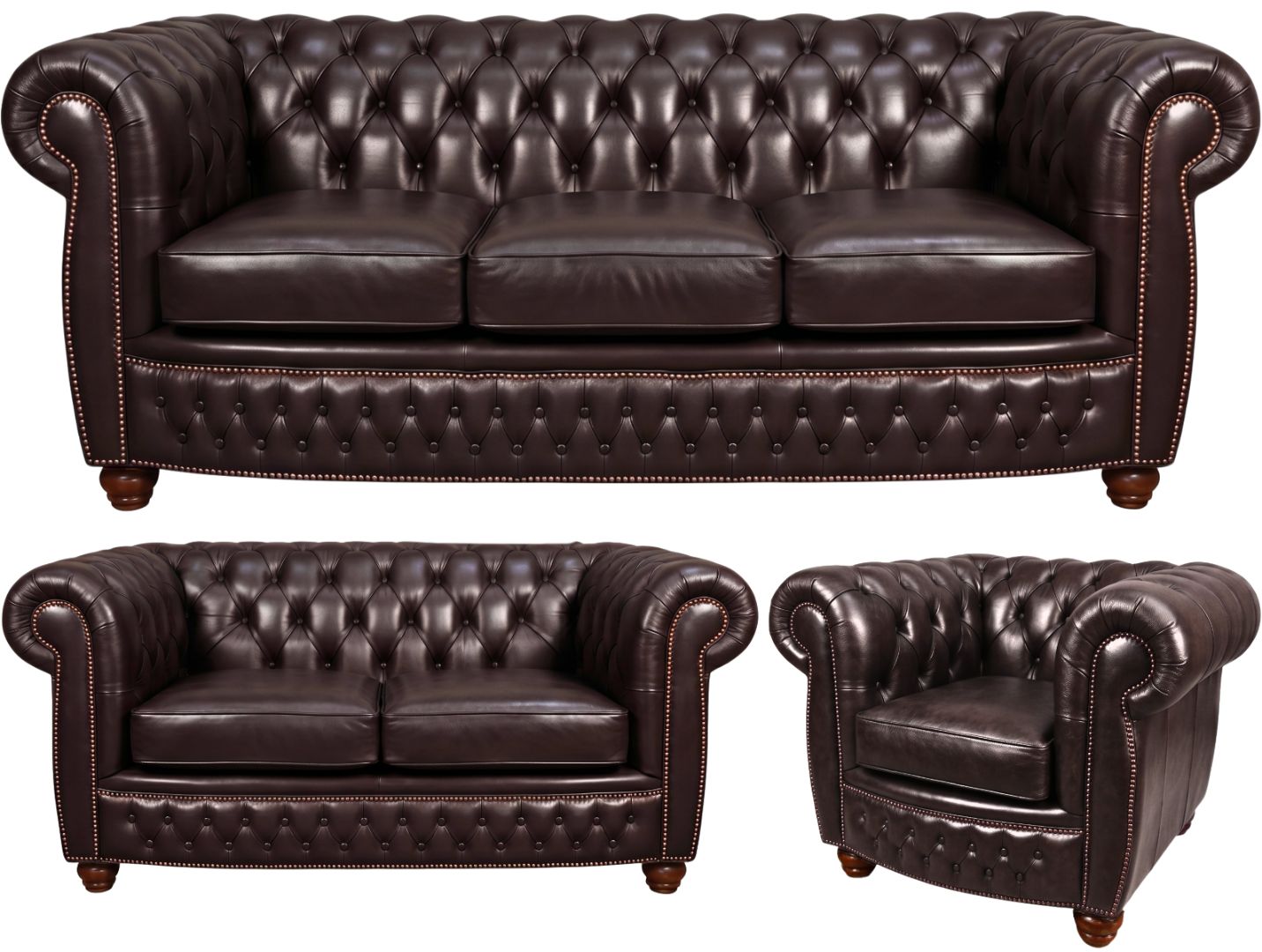 The Chamberlain Chesterfield 3 Piece Suite