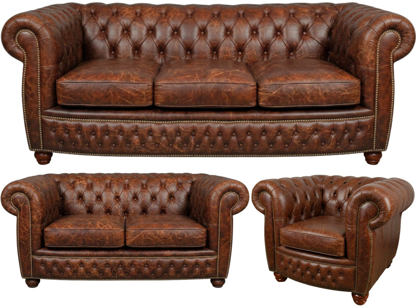 The Chamberlain Chesterfield 3 Piece Suite