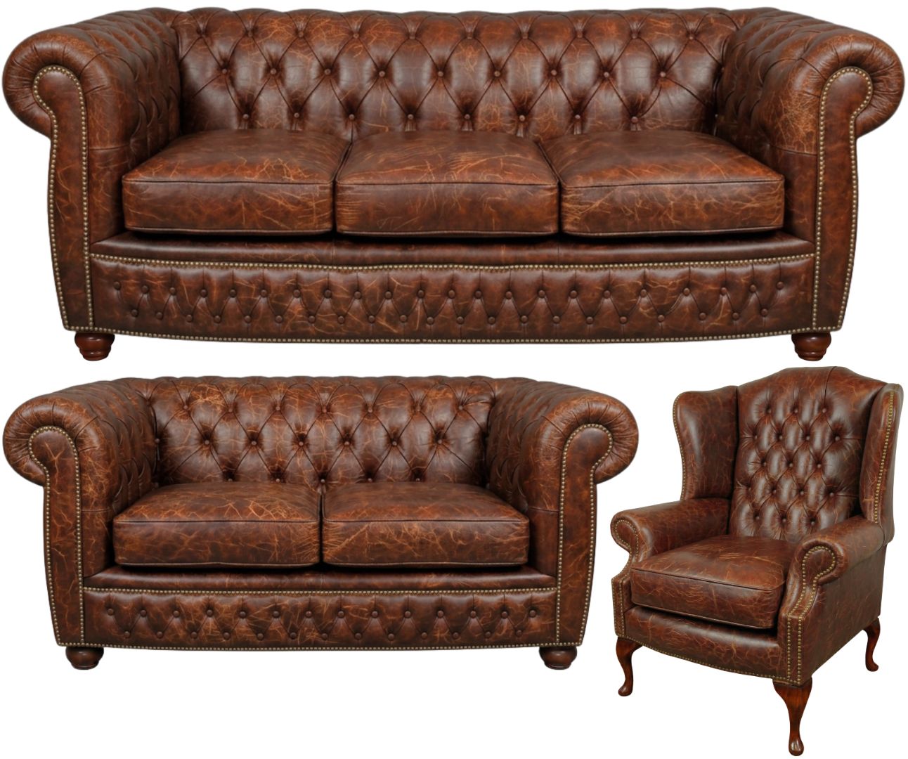 The Chamberlain Chesterfield 3 Piece Suite
