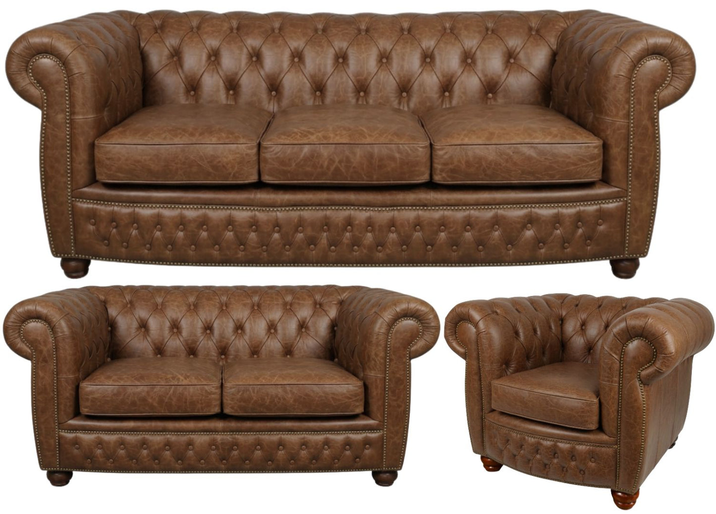 The Chamberlain Chesterfield 3 Piece Suite