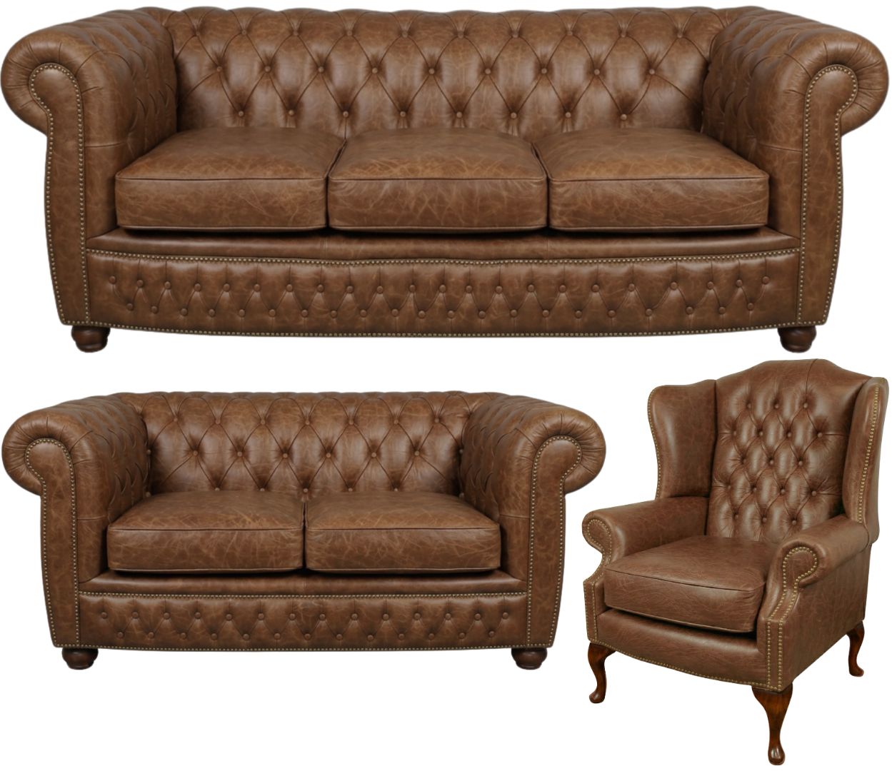 The Chamberlain Chesterfield 3 Piece Suite