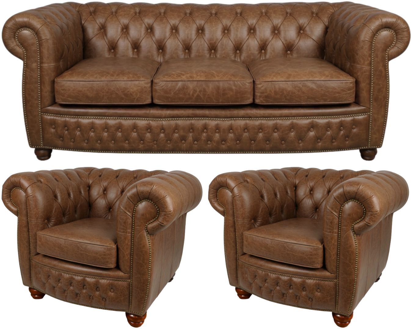 The Chamberlain Chesterfield 3 Piece Suite