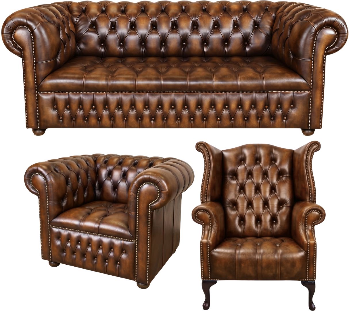 The Churchill Chesterfield 3 Piece Suite