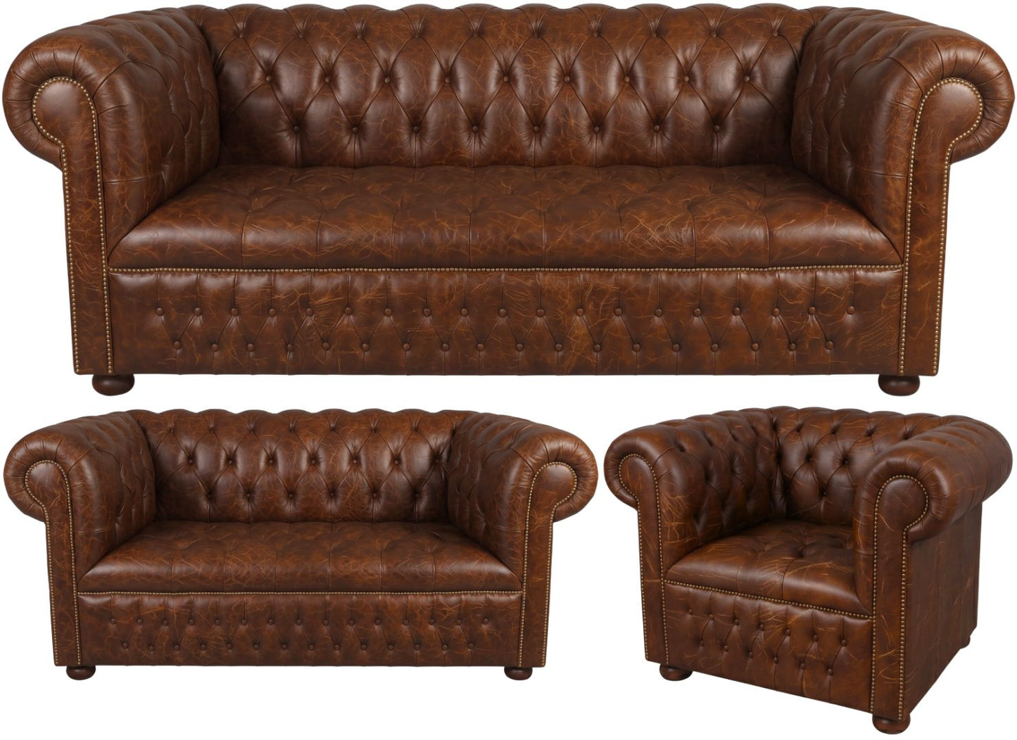 The Churchill Chesterfield 3 Piece Suite