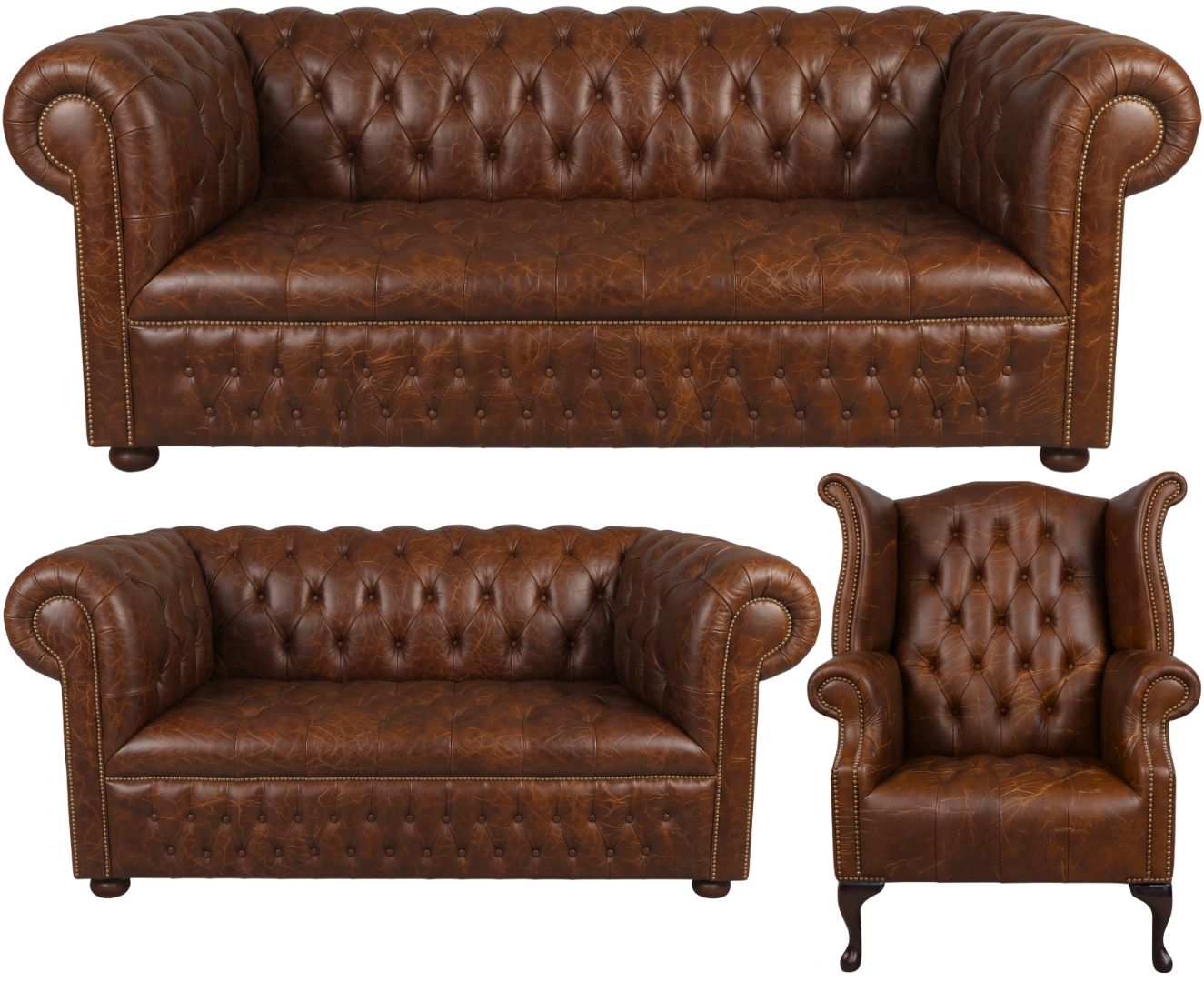 The Churchill Chesterfield 3 Piece Suite