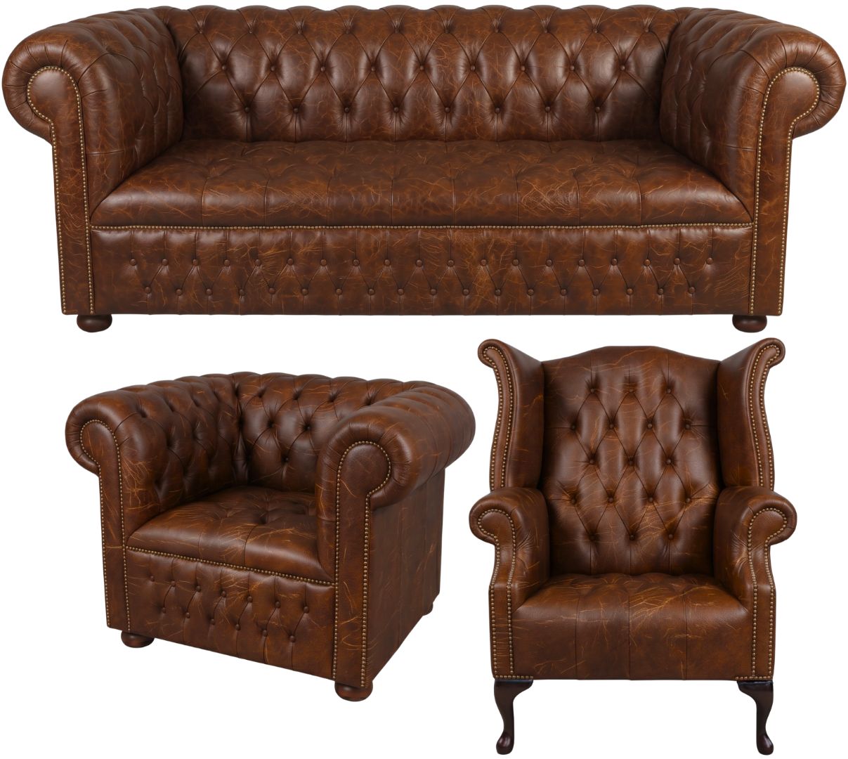 The Churchill Chesterfield 3 Piece Suite