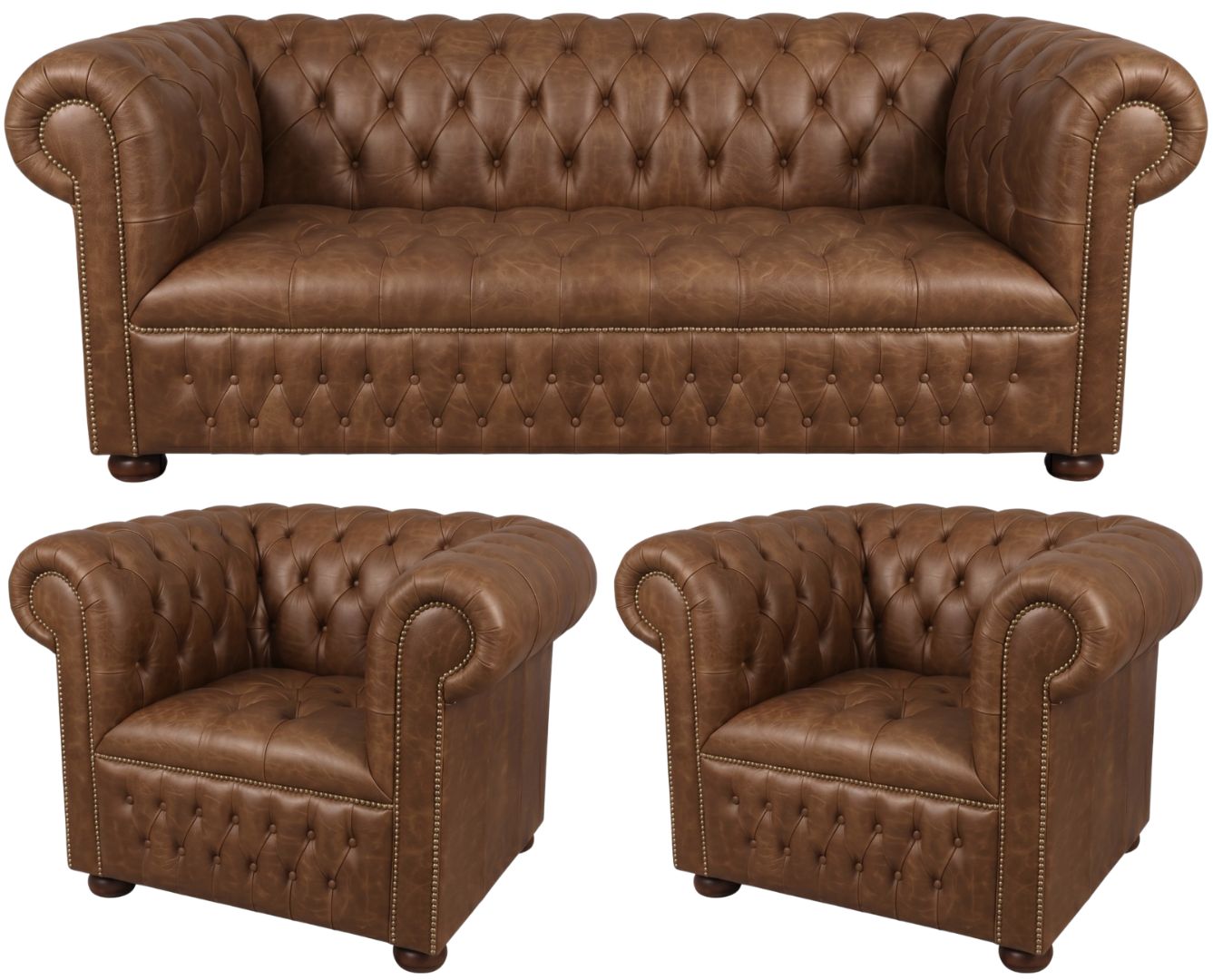 The Churchill Chesterfield 3 Piece Suite