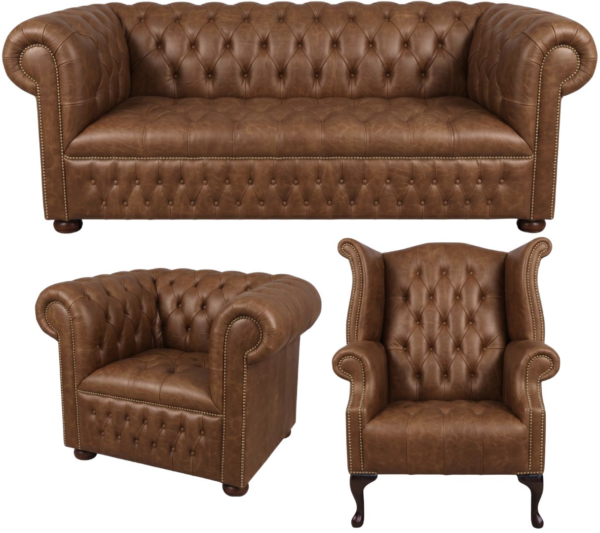 The Churchill Chesterfield 3 Piece Suite