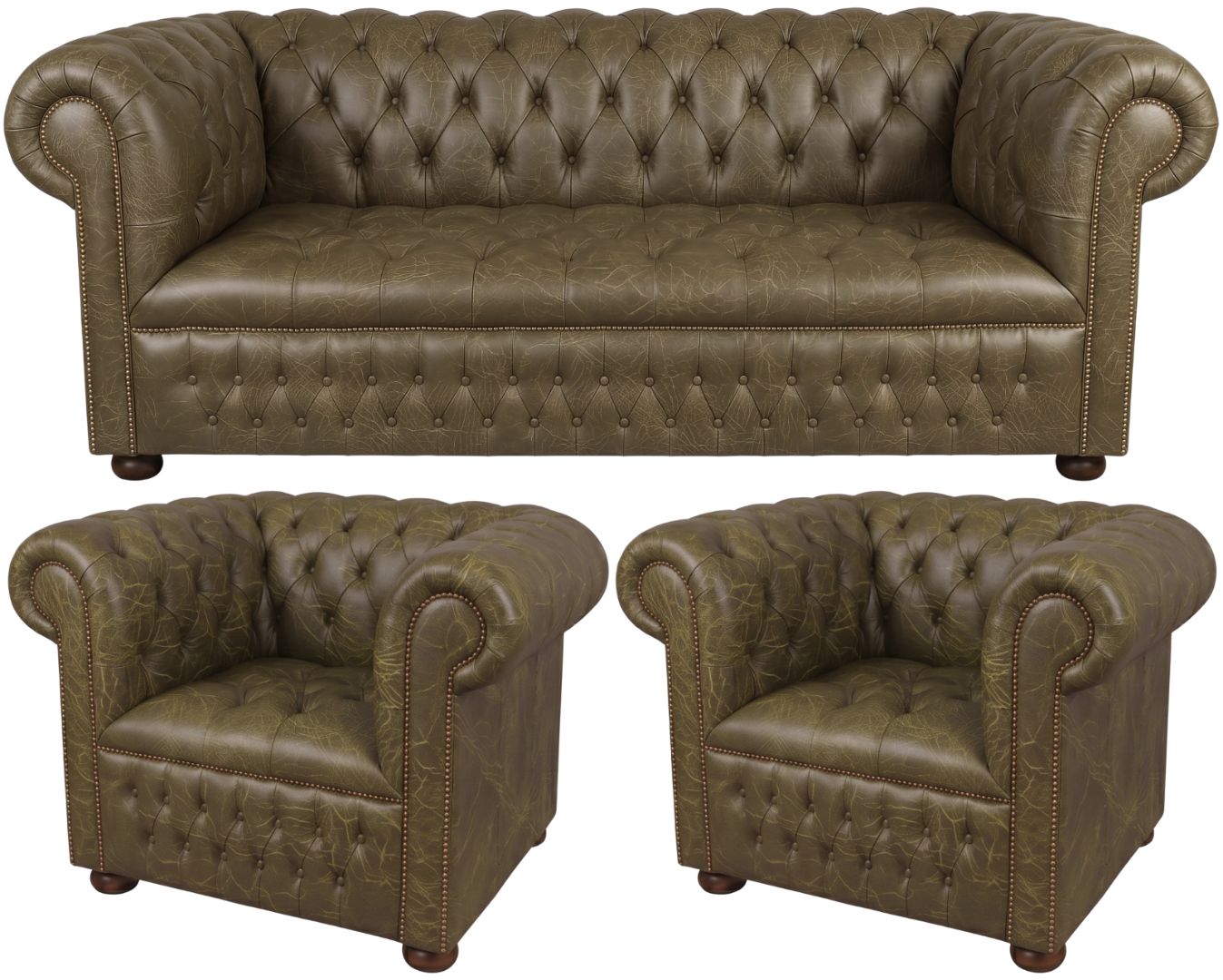 The Churchill Chesterfield 3 Piece Suite