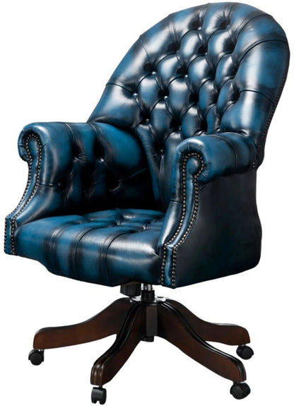 The Director's Chair in Antique Blue leather
