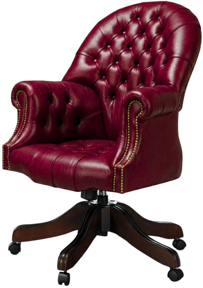 The Director's Chair in English Burgundy leather