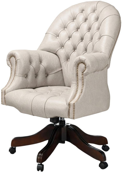 The Director's Chair in English Fossil Grey leather
