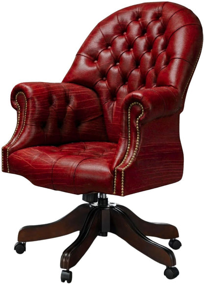 The Director's Chair in Vintage Poppy leather