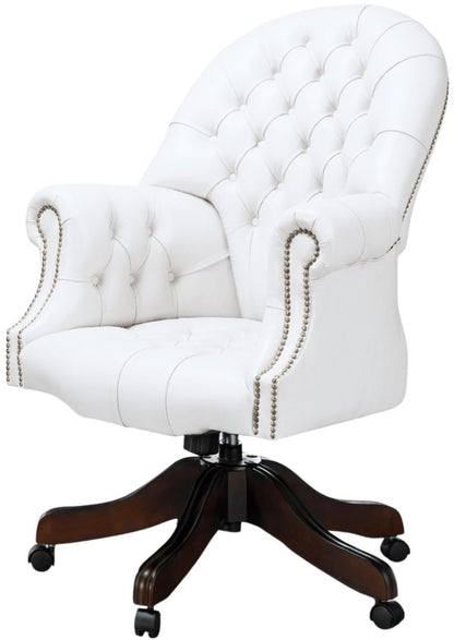 The Director's Chair in Windsor White leather