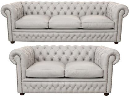 The Kensington Chesterfield 3 Piece Suite with 3 seater and 2 seater in Windsor Birch leather