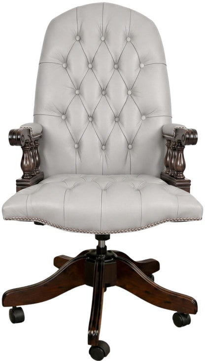 The Mountbatton Swivel Chair in Windsor Birch leather