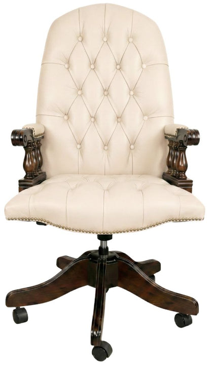 The Mountbatton Swivel Chair in Windsor Cottonseed leather