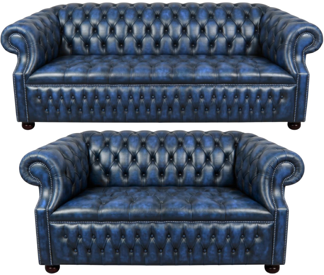 Rothwell Leather Chesterfield Sofa 3 Piece Suite | Fully Tufted