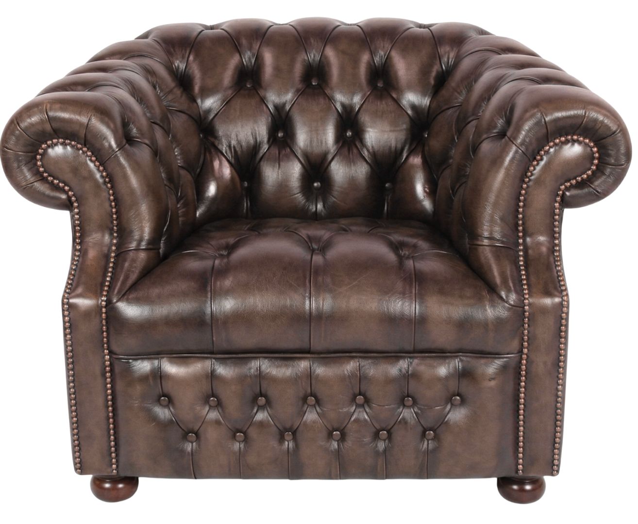 Rothwell Club Chair Seater Leather Chesterfield Sofa | Fully Tufted