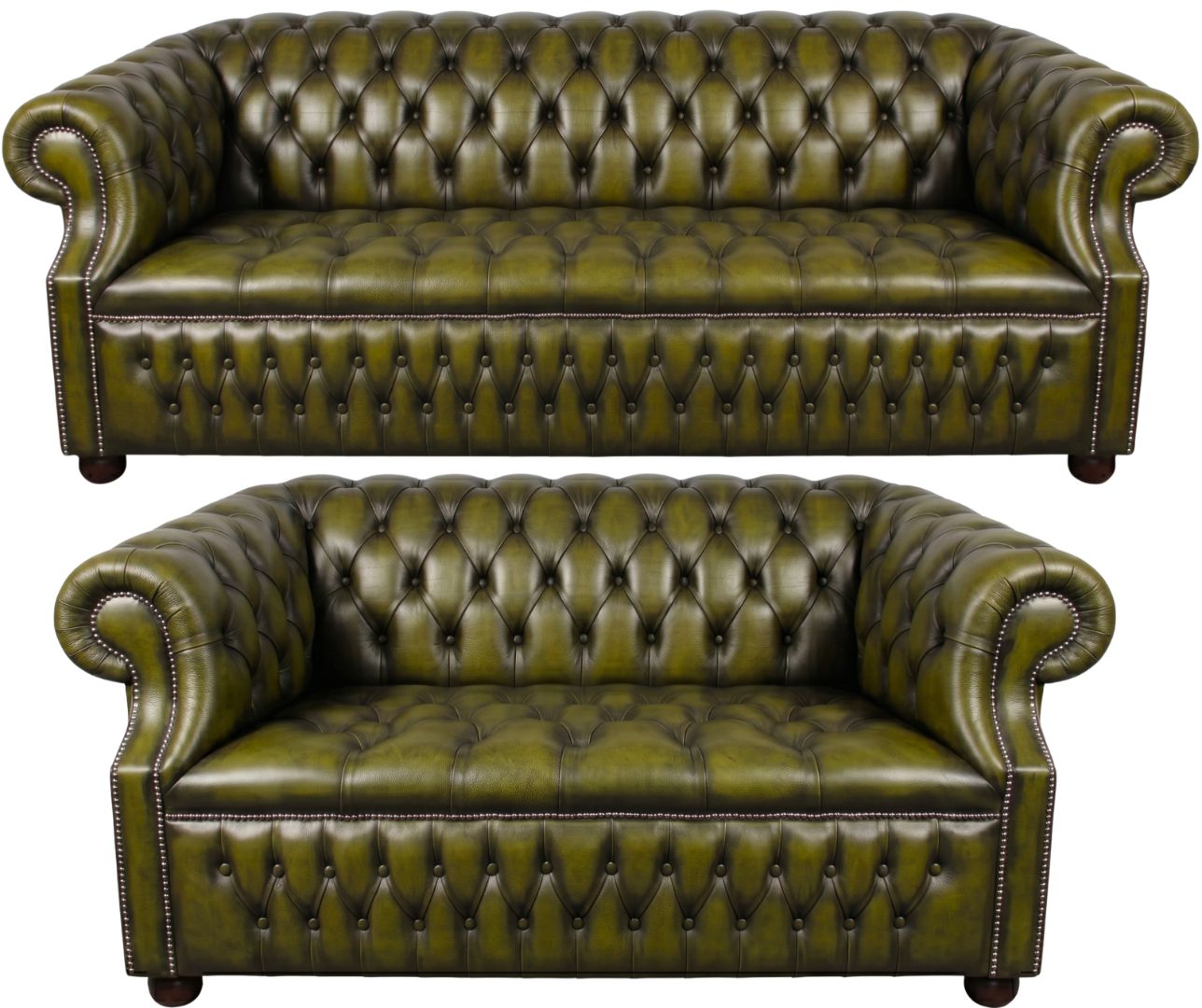 Rothwell Leather Chesterfield Sofa 3 Piece Suite | Fully Tufted