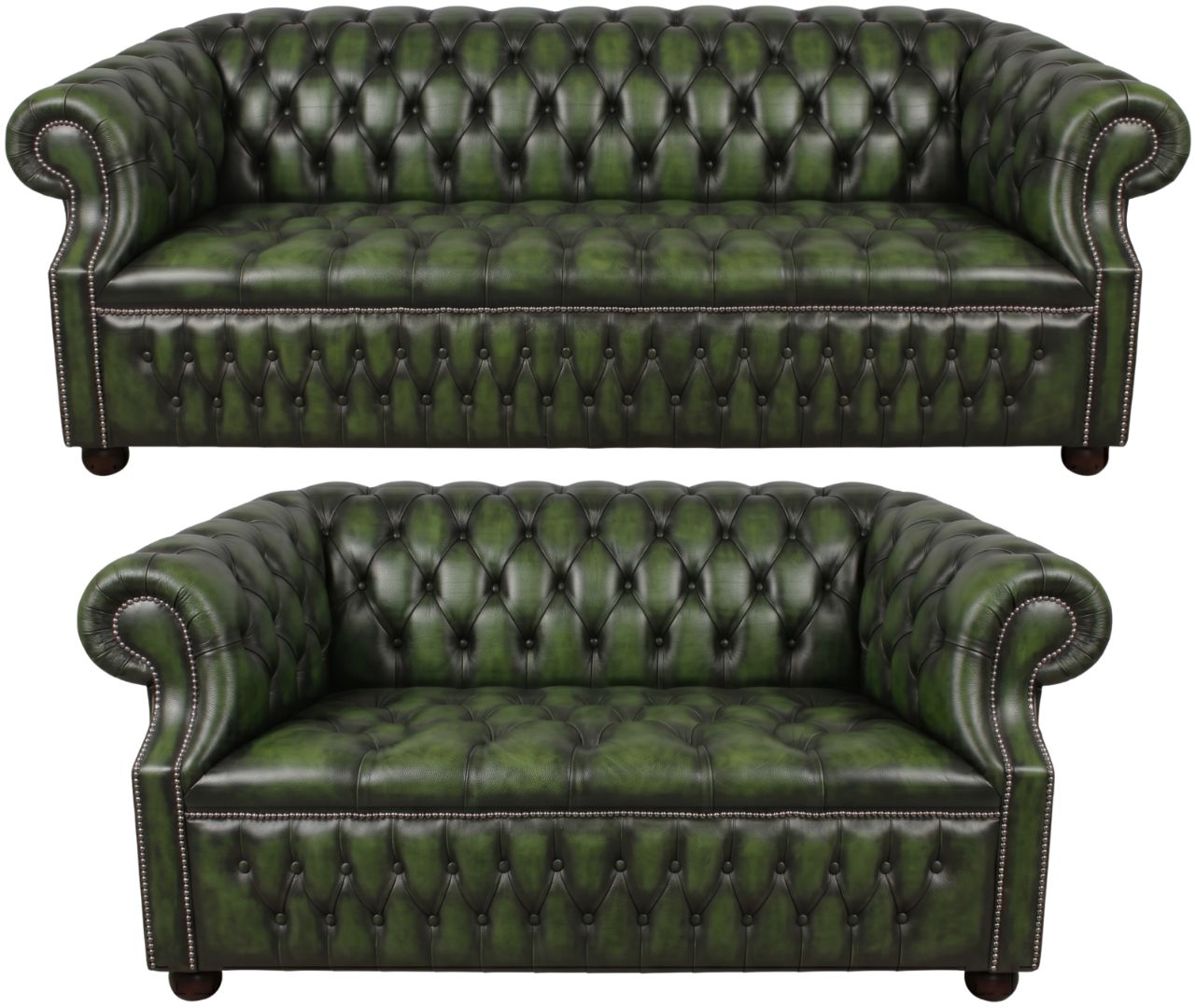 Rothwell Leather Chesterfield Sofa 3 Piece Suite | Fully Tufted