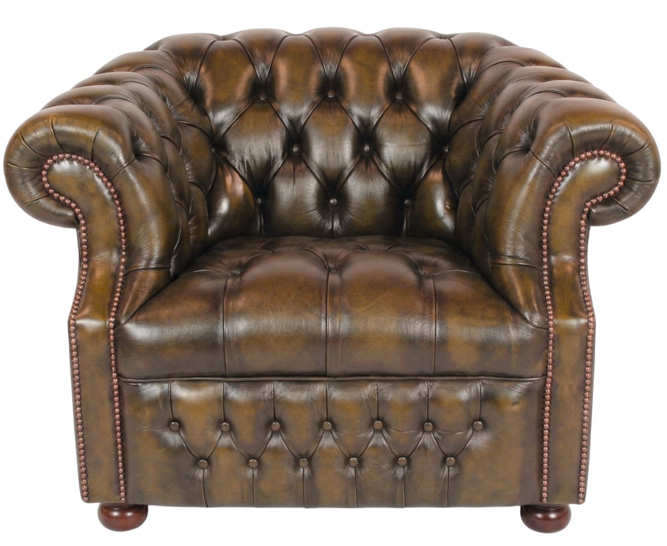 Rothwell Club Chair Seater Leather Chesterfield Sofa | Fully Tufted