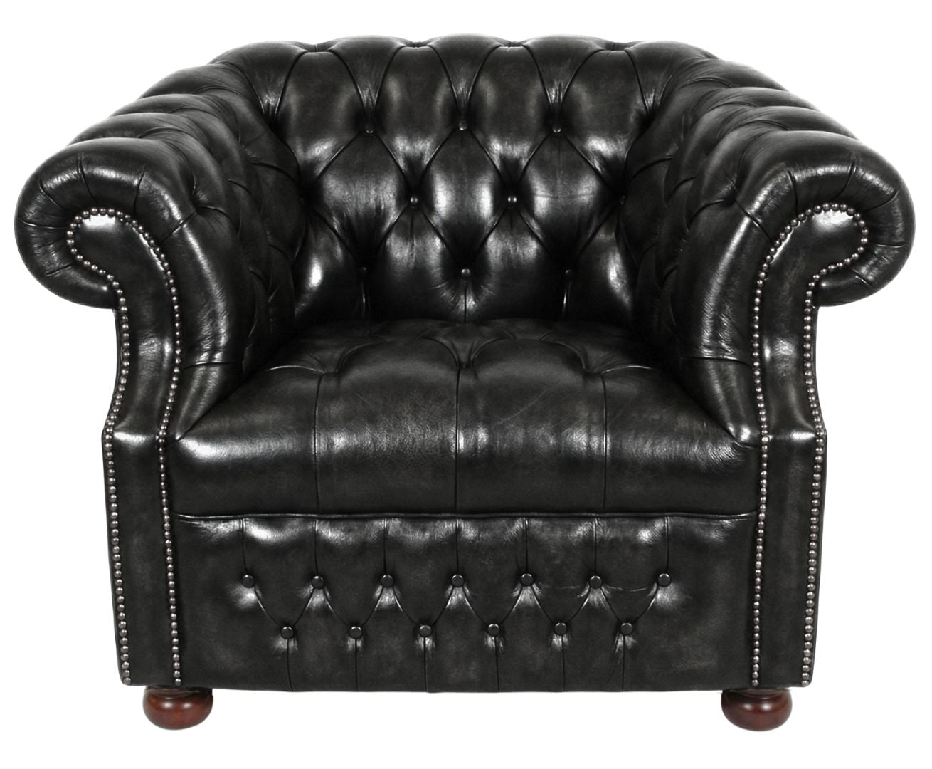 Rothwell Club Chair Seater Leather Chesterfield Sofa | Fully Tufted