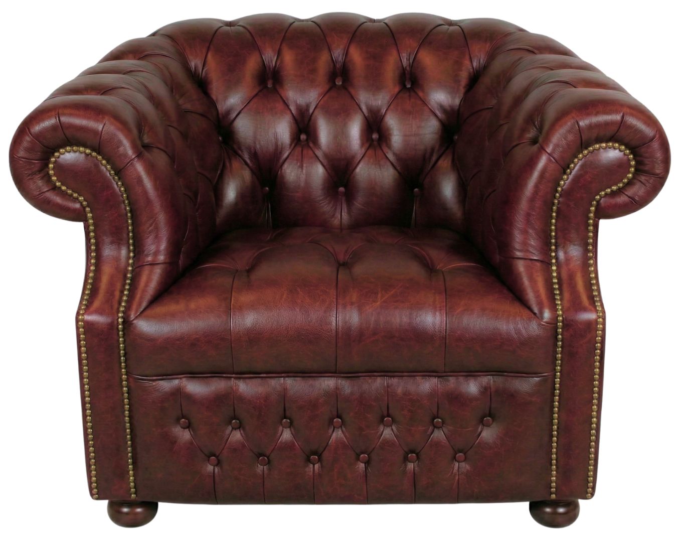Rothwell Club Chair Seater Leather Chesterfield Sofa | Fully Tufted