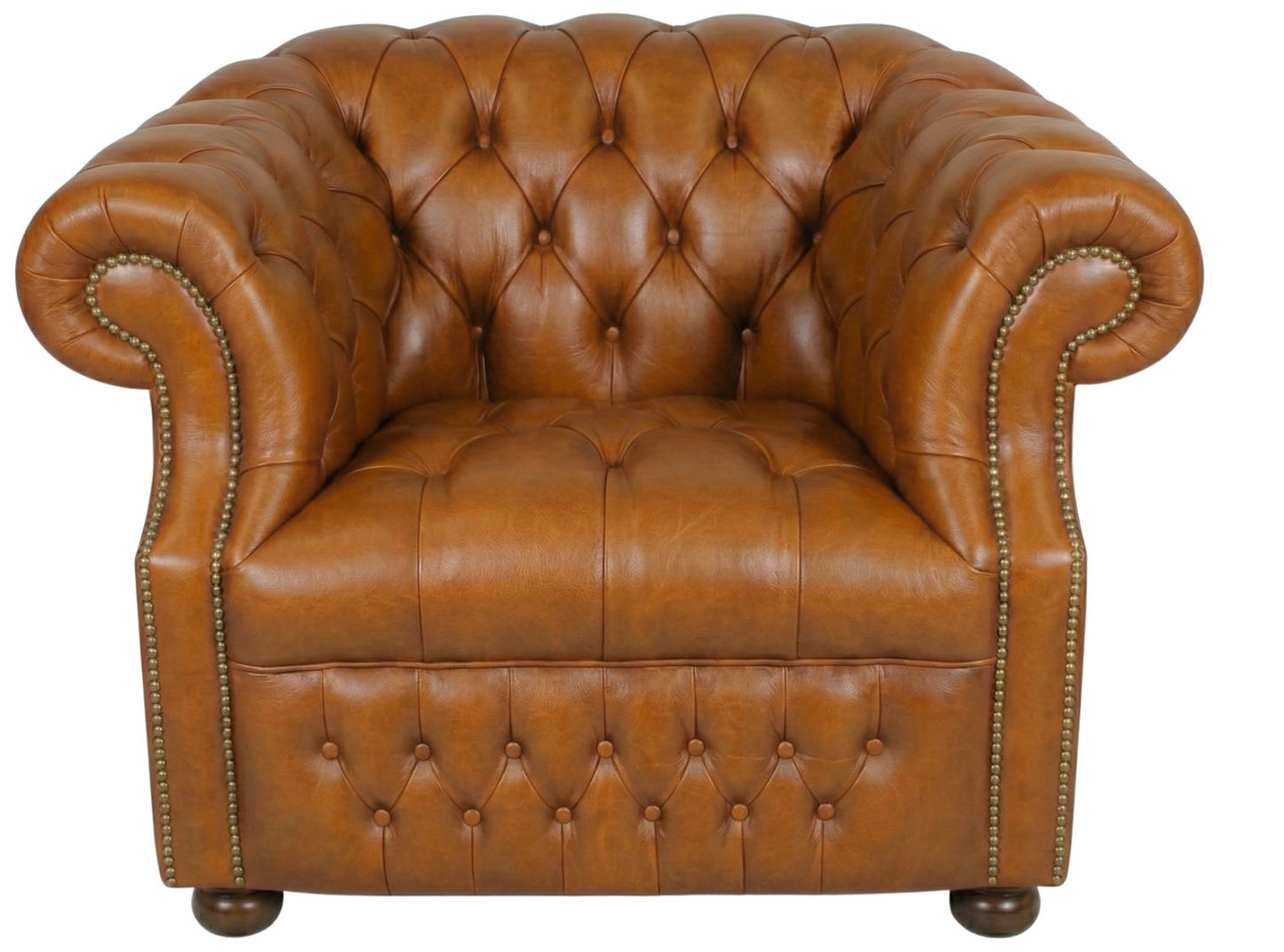 Rothwell Club Chair Seater Leather Chesterfield Sofa | Fully Tufted