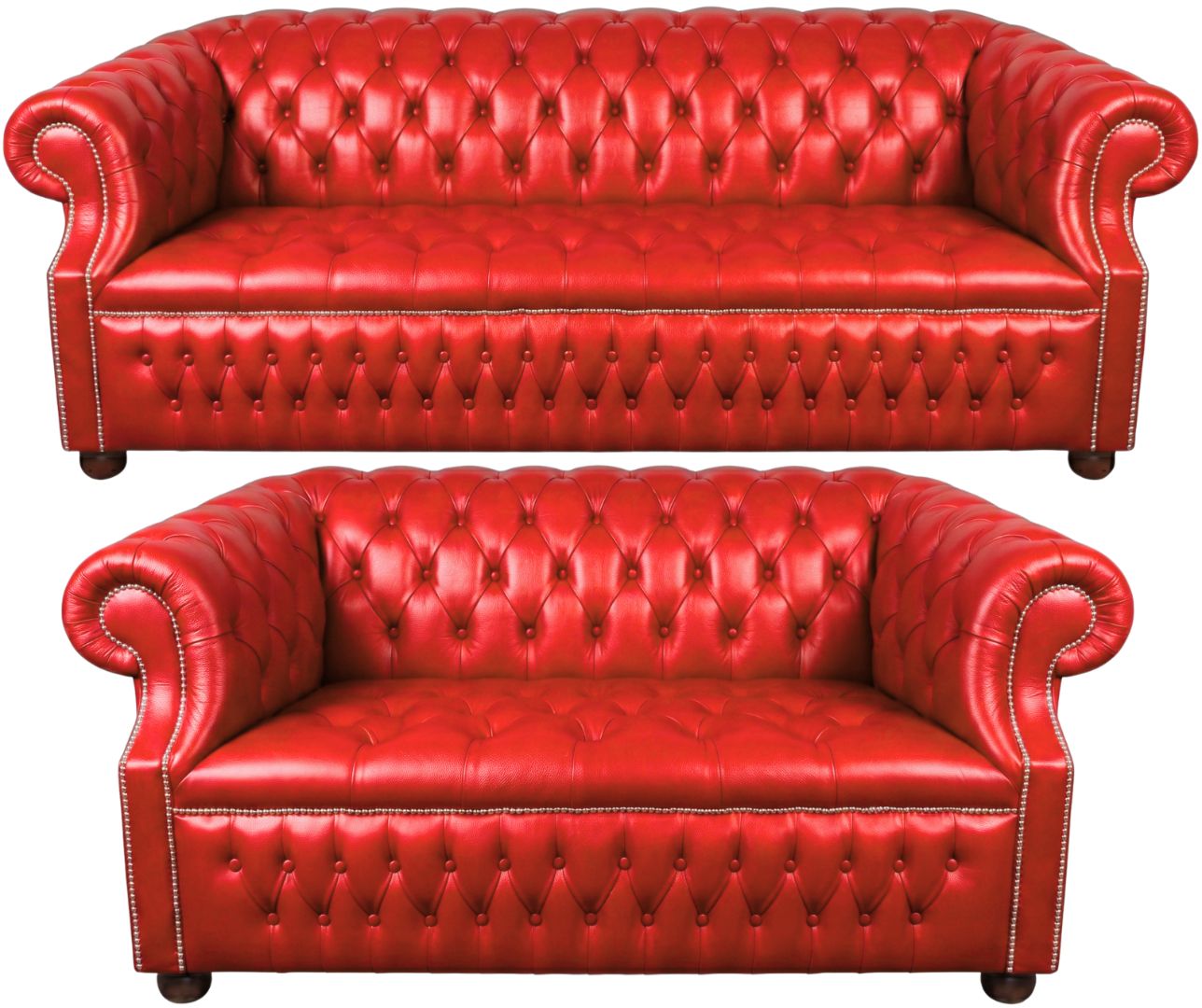 Rothwell Leather Chesterfield Sofa 3 Piece Suite | Fully Tufted