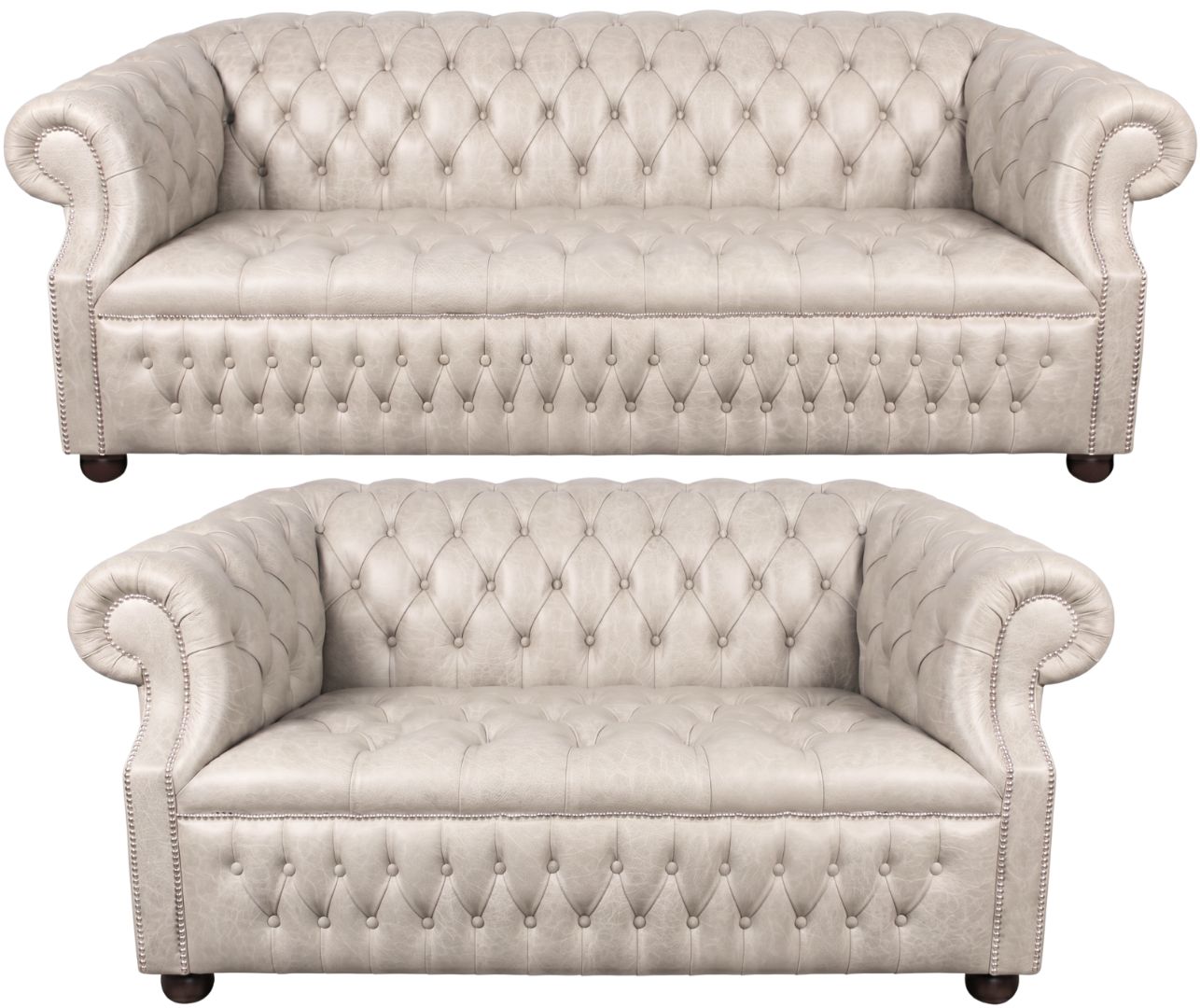 Rothwell Leather Chesterfield Sofa 3 Piece Suite | Fully Tufted