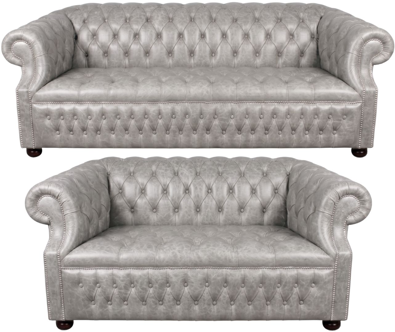 Rothwell Leather Chesterfield Sofa 3 Piece Suite | Fully Tufted