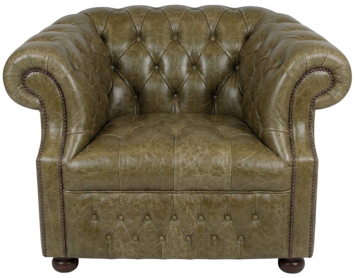 Rothwell Club Chair Seater Leather Chesterfield Sofa | Fully Tufted