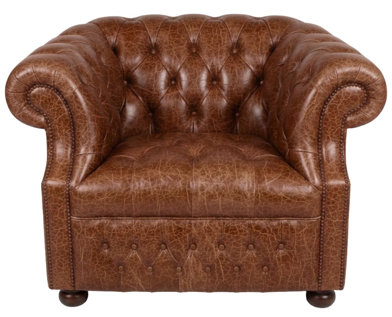 Rothwell Club Chair Seater Leather Chesterfield Sofa | Fully Tufted