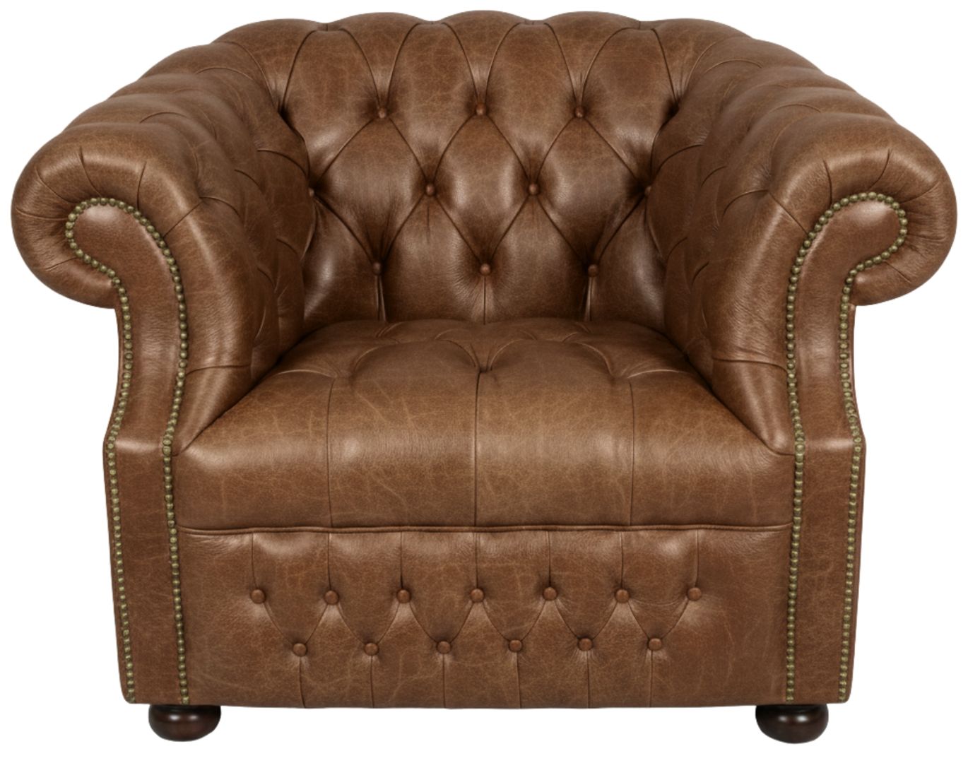Rothwell Club Chair Seater Leather Chesterfield Sofa | Fully Tufted