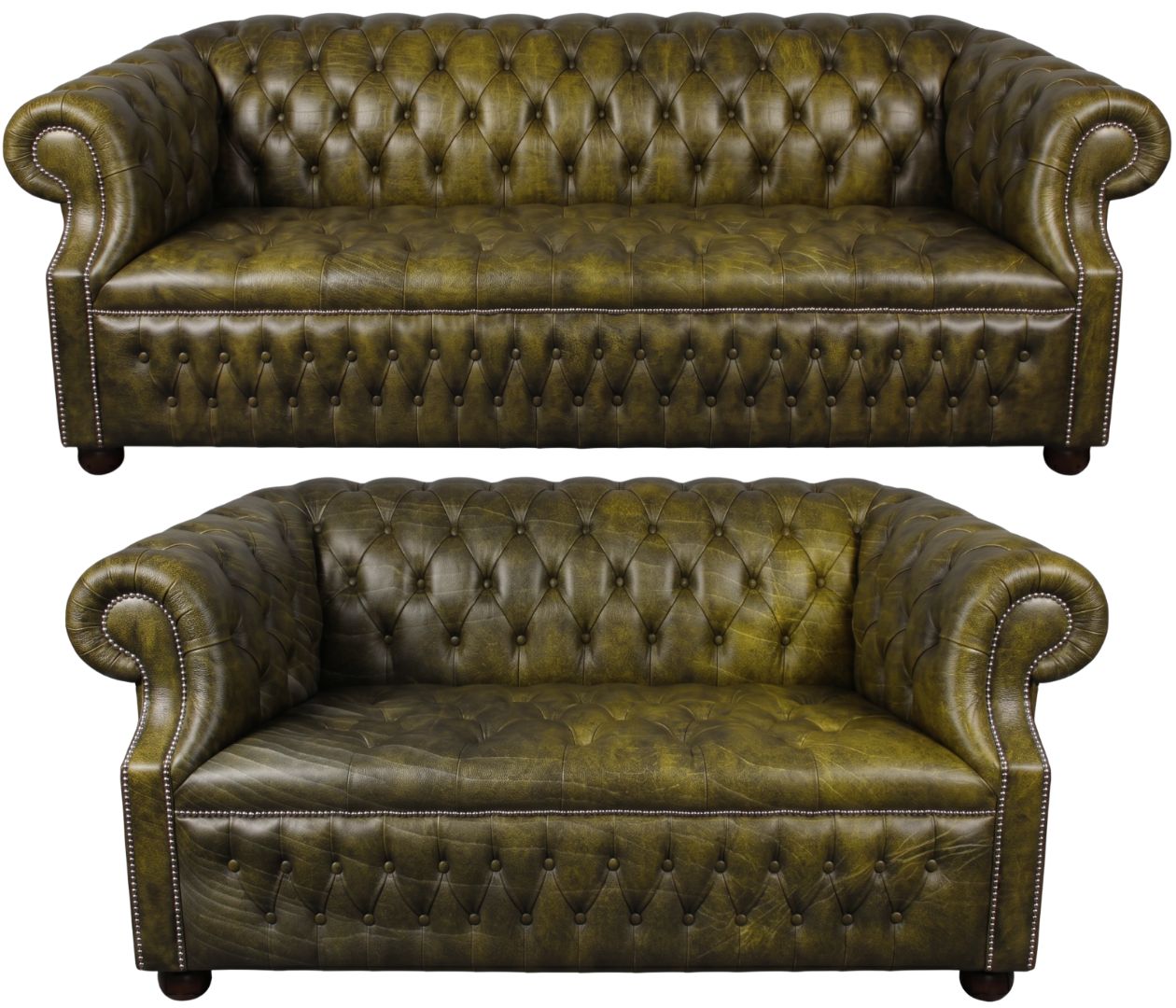 Rothwell Leather Chesterfield Sofa 3 Piece Suite | Fully Tufted