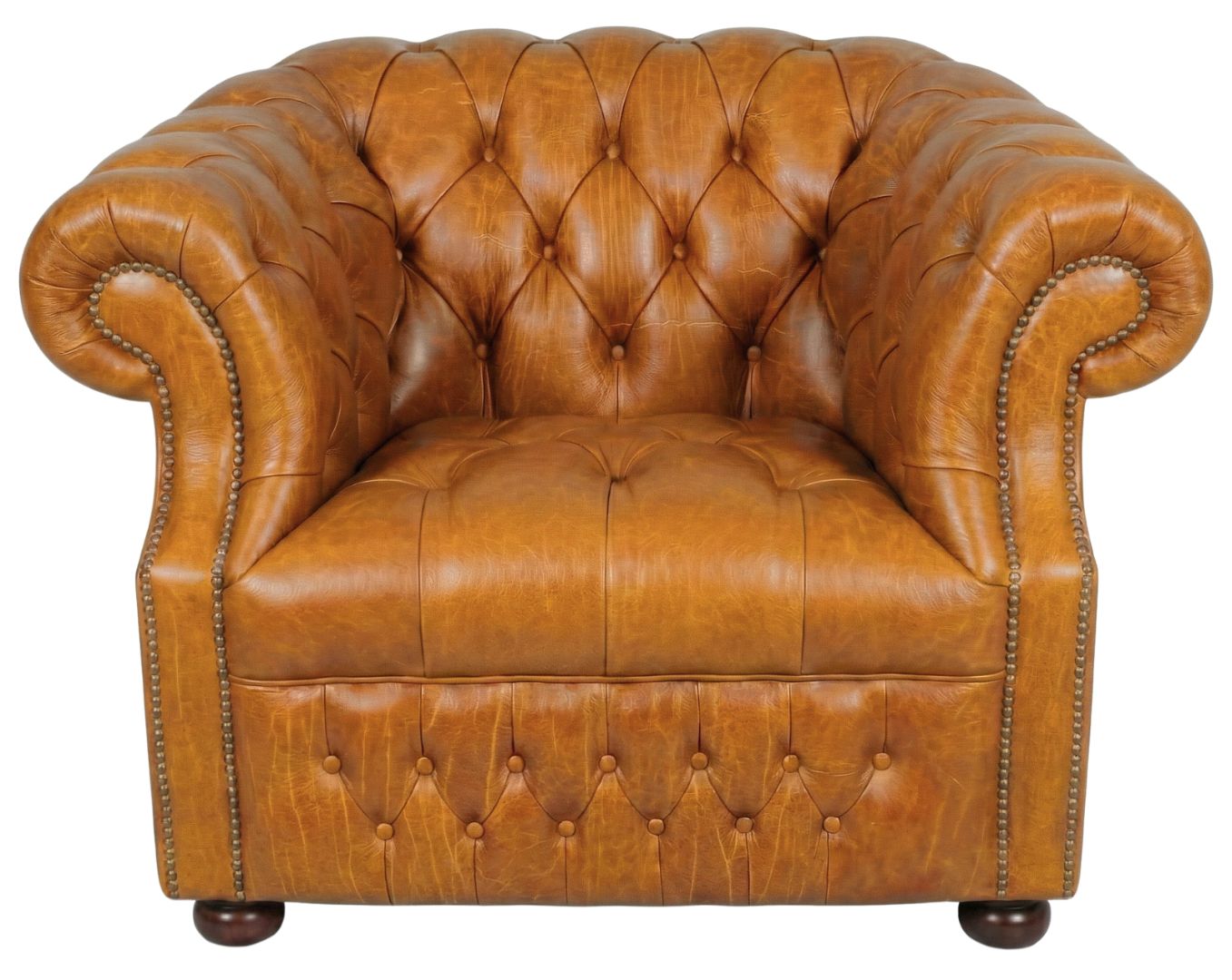 Rothwell Club Chair Seater Leather Chesterfield Sofa | Fully Tufted