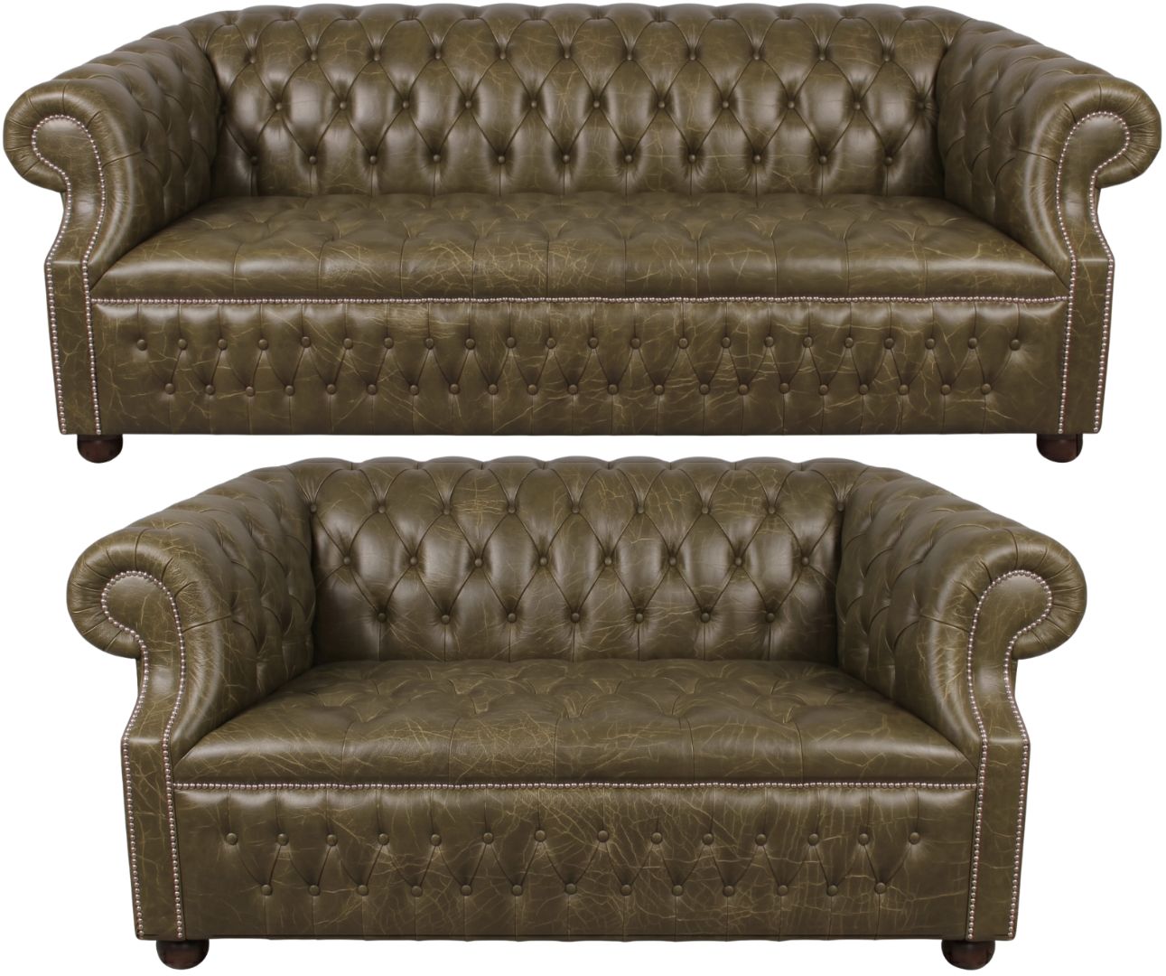 Rothwell Leather Chesterfield Sofa 3 Piece Suite | Fully Tufted