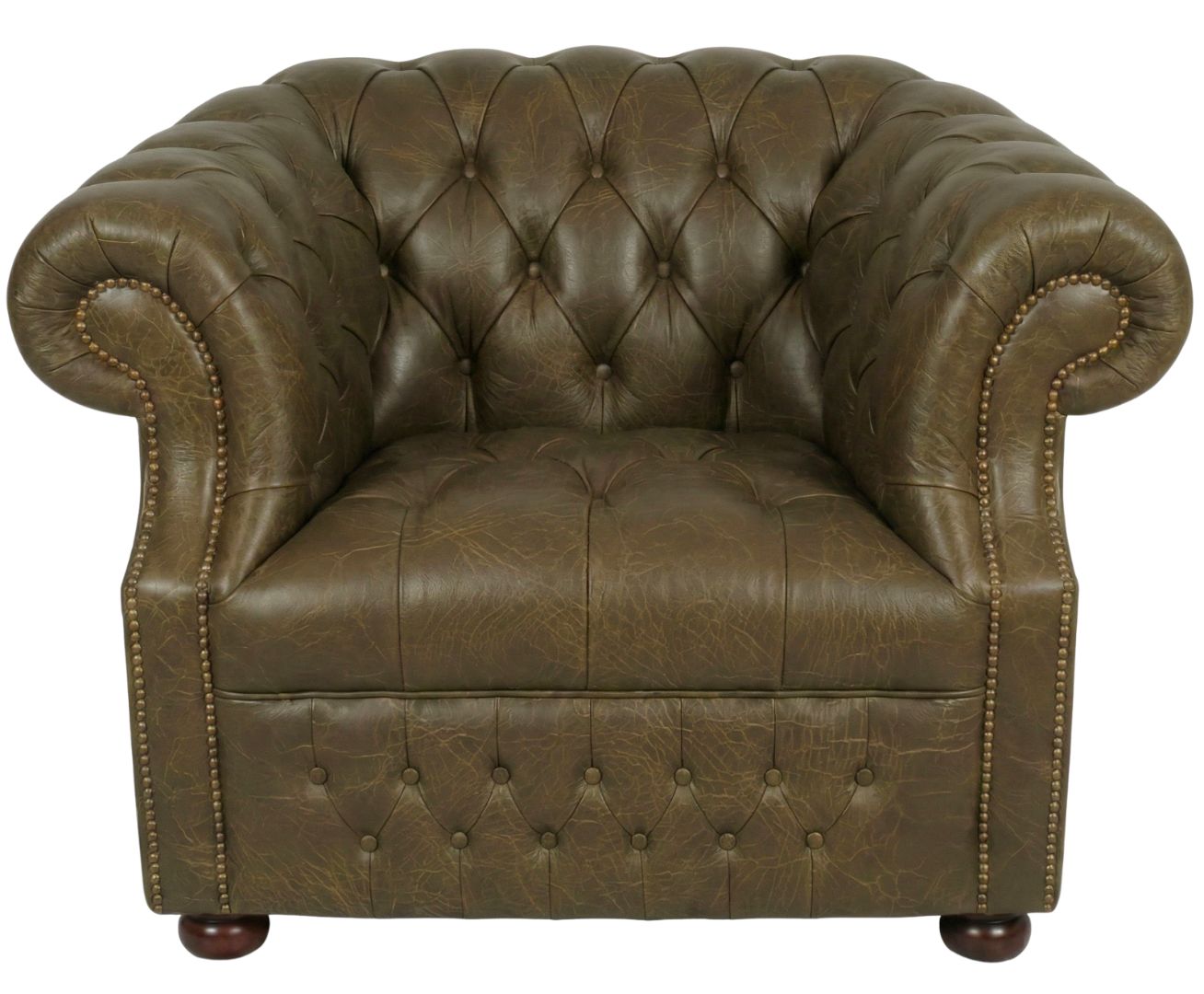 Rothwell Club Chair Seater Leather Chesterfield Sofa | Fully Tufted