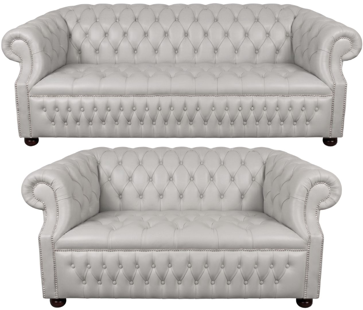 Rothwell Leather Chesterfield Sofa 3 Piece Suite | Fully Tufted
